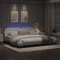 vidaXL Bettgestell mit LED Weiß 200x200 cm Kunstleder vidaXL Bettgestell mit LED Weiß 200x200 cm Kunstleder