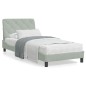 vidaXL Bett mit Matratze Hellgrau 80x200 cm Samt vidaXL Bett mit Matratze Hellgrau 80x200 cm Samt