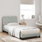 vidaXL Bett mit Matratze Hellgrau 80x200 cm Samt vidaXL Bett mit Matratze Hellgrau 80x200 cm Samt