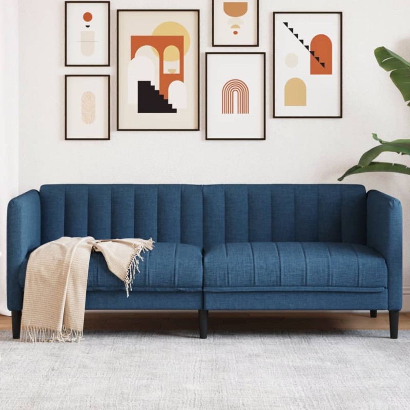 vidaXL Sofa 2-Sitzer Blau Stoff vidaXL Sofa 2-Sitzer Blau Stoff