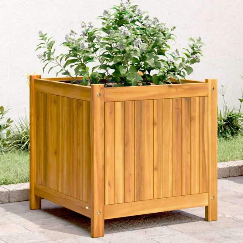 vidaXL Pflanzkübel mit Einlage 50x50x50 cm Massivholz Akazie vidaXL Pflanzkübel mit Einlage 50x50x50 cm Massivholz Akazie