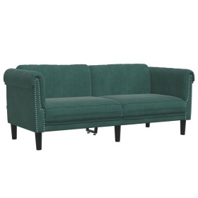 vidaXL Sofa 2-Sitzer Dunkelgrün Samt