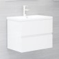 Waschbeckenunterschrank mit Einbaubecken Hochglanz-Weiß Waschbeckenunterschrank mit Einbaubecken Hochglanz-Weiß