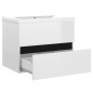 Waschbeckenunterschrank mit Einbaubecken Hochglanz-Weiß Waschbeckenunterschrank mit Einbaubecken Hochglanz-Weiß