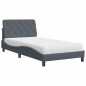 vidaXL Bett mit Matratze Dunkelgrau 100x200 cm Samt vidaXL Bett mit Matratze Dunkelgrau 100x200 cm Samt