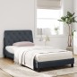 vidaXL Bett mit Matratze Dunkelgrau 100x200 cm Samt vidaXL Bett mit Matratze Dunkelgrau 100x200 cm Samt