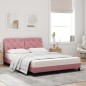 vidaXL Bett mit Matratze Rosa 140x190 cm Samt vidaXL Bett mit Matratze Rosa 140x190 cm Samt