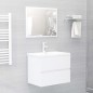 Waschbeckenunterschrank mit Einbaubecken Hochglanz-Weiß Waschbeckenunterschrank mit Einbaubecken Hochglanz-Weiß