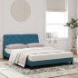 vidaXL Bett mit Matratze Blau 140x200 cm Samt vidaXL Bett mit Matratze Blau 140x200 cm Samt