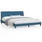 vidaXL Bett mit Matratze Blau 180x200 cm Samt vidaXL Bett mit Matratze Blau 180x200 cm Samt