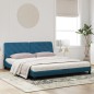 vidaXL Bett mit Matratze Blau 180x200 cm Samt vidaXL Bett mit Matratze Blau 180x200 cm Samt