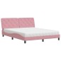vidaXL Bett mit Matratze Rosa 160x200 cm Samt vidaXL Bett mit Matratze Rosa 160x200 cm Samt