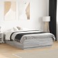 vidaXL Bettgestell Grau Sonoma 135x190 cm Holzwerkstoff vidaXL Bettgestell Grau Sonoma 135x190 cm Holzwerkstoff