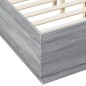 vidaXL Bettgestell Grau Sonoma 135x190 cm Holzwerkstoff vidaXL Bettgestell Grau Sonoma 135x190 cm Holzwerkstoff