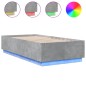 vidaXL Bettgestell mit LED Betongrau 75x190 cm Holzwerkstoff vidaXL Bettgestell mit LED Betongrau 75x190 cm Holzwerkstoff