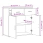 vidaXL Sideboard Betongrau 79x38x80 cm Holzwerkstoff vidaXL Sideboard Betongrau 79x38x80 cm Holzwerkstoff