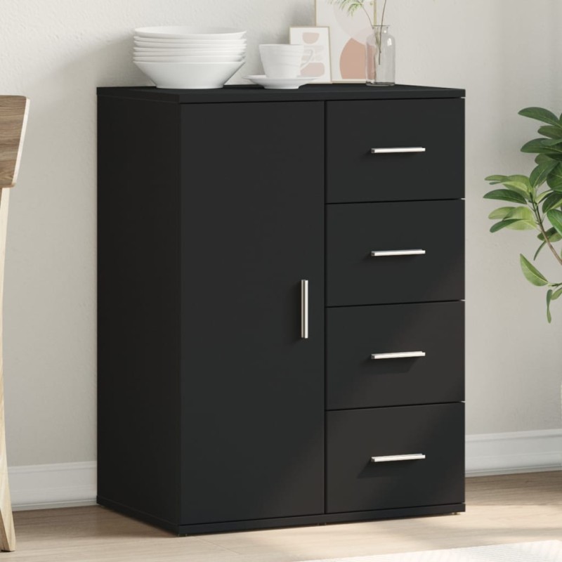 vidaXL Sideboard Schwarz 59x39x80 cm Holzwerkstoff vidaXL Sideboard Schwarz 59x39x80 cm Holzwerkstoff