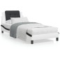 vidaXL Bett mit Matratze Weiß und Schwarz 90x190 cm Kunstleder vidaXL Bett mit Matratze Weiß und Schwarz 90x190 cm Kunstleder