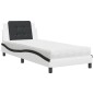 vidaXL Bett mit Matratze Weiß und Schwarz 90x190 cm Kunstleder vidaXL Bett mit Matratze Weiß und Schwarz 90x190 cm Kunstleder