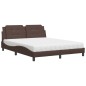 vidaXL Bett mit Matratze Braun 160x200 cm Kunstleder vidaXL Bett mit Matratze Braun 160x200 cm Kunstleder