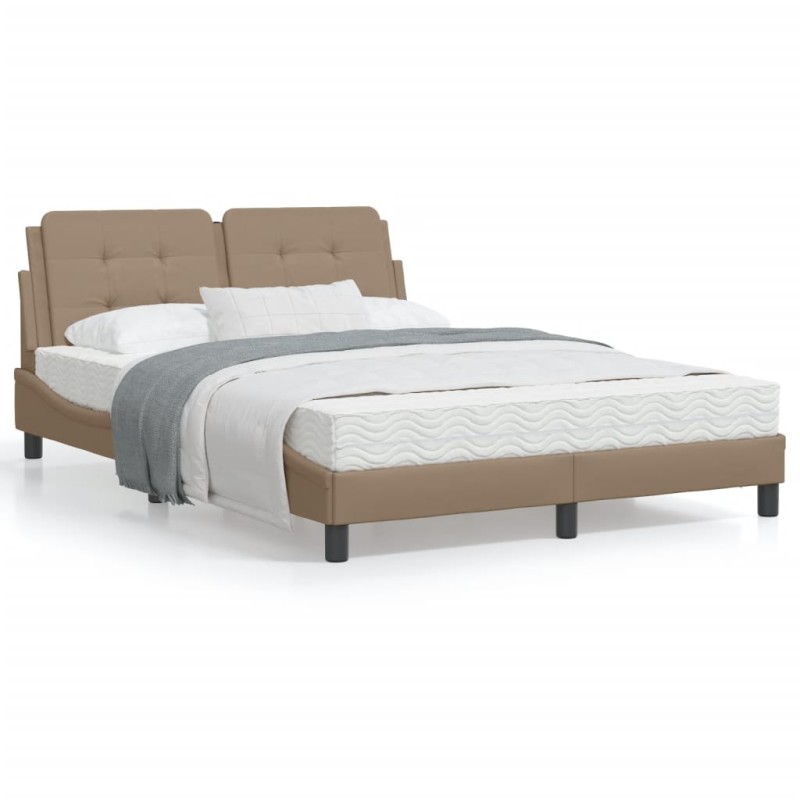 vidaXL Bett mit Matratze Cappuccino-Braun 160x200 cm Kunstleder vidaXL Bett mit Matratze Cappuccino-Braun 160x200 cm Kunstleder
