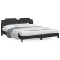 vidaXL Bett mit Matratze Schwarz 180x200 cm Kunstleder vidaXL Bett mit Matratze Schwarz 180x200 cm Kunstleder