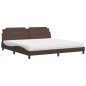 vidaXL Bett mit Matratze Braun 200x200 cm Kunstleder vidaXL Bett mit Matratze Braun 200x200 cm Kunstleder