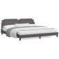 vidaXL Bettgestell mit Kopfteil Grau 200x200 cm Kunstleder vidaXL Bettgestell mit Kopfteil Grau 200x200 cm Kunstleder