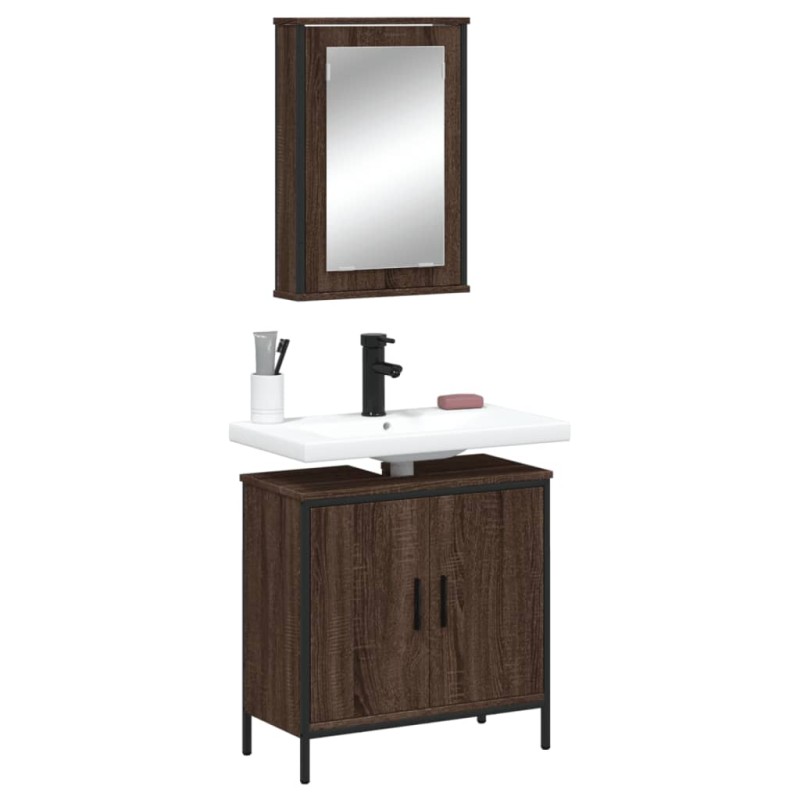 vidaXL 2-tlg. Badmöbel-Set Braun Eichen-Optik Holzwerkstoff vidaXL 2-tlg. Badmöbel-Set Braun Eichen-Optik Holzwerkstoff