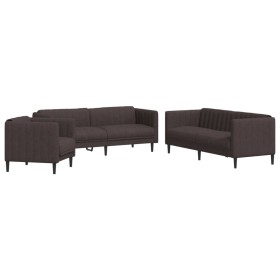 vidaXL 3-tlg. Sofagarnitur Dunkelbraun Stoff