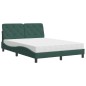 vidaXL Bett mit Matratze Dunkelgrün 140x190 cm Samt vidaXL Bett mit Matratze Dunkelgrün 140x190 cm Samt