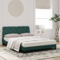 vidaXL Bett mit Matratze Dunkelgrün 140x190 cm Samt vidaXL Bett mit Matratze Dunkelgrün 140x190 cm Samt