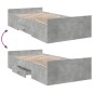 vidaXL Bettgestell mit Schubladen Betongrau 90x190 cm Holzwerkstoff vidaXL Bettgestell mit Schubladen Betongrau 90x190 cm Holzwerkstoff