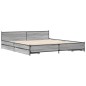 vidaXL Bettgestell mit Schubladen Grau Sonoma 200x200cm Holzwerkstoff vidaXL Bettgestell mit Schubladen Grau Sonoma 200x200cm Holzwerkstoff