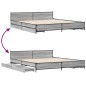 vidaXL Bettgestell mit Schubladen Grau Sonoma 200x200cm Holzwerkstoff vidaXL Bettgestell mit Schubladen Grau Sonoma 200x200cm Holzwerkstoff