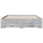 vidaXL Bettgestell mit Schubladen Betongrau 135x190 cm Holzwerkstoff vidaXL Bettgestell mit Schubladen Betongrau 135x190 cm Holzwerkstoff