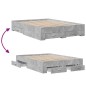 vidaXL Bettgestell mit Schubladen Betongrau 135x190 cm Holzwerkstoff vidaXL Bettgestell mit Schubladen Betongrau 135x190 cm Holzwerkstoff