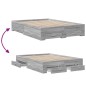 vidaXL Bettgestell mit Schubladen Grau Sonoma 120x190 cm Holzwerkstoff vidaXL Bettgestell mit Schubladen Grau Sonoma 120x190 cm Holzwerkstoff