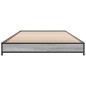vidaXL Bettgestell Grau Sonoma 100x200 cm Holzwerkstoff und Metall vidaXL Bettgestell Grau Sonoma 100x200 cm Holzwerkstoff und Metall