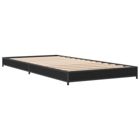 vidaXL Bettgestell Schwarz 90x200 cm Holzwerkstoff und Metall