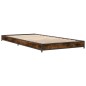 vidaXL Bettgestell Räuchereiche 90x190 cm Holzwerkstoff und Metall vidaXL Bettgestell Räuchereiche 90x190 cm Holzwerkstoff und Metall