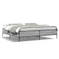 vidaXL Bettgestell Grau Sonoma 200x200 cm Holzwerkstoff und Metall vidaXL Bettgestell Grau Sonoma 200x200 cm Holzwerkstoff und Metall