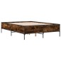 vidaXL Bettgestell Räuchereiche 160x200 cm Holzwerkstoff und Metall vidaXL Bettgestell Räuchereiche 160x200 cm Holzwerkstoff und Metall