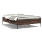 vidaXL Bettgestell Braun Eichen-Optik 120x200 cm Holzwerkstoff Metall vidaXL Bettgestell Braun Eichen-Optik 120x200 cm Holzwerkstoff Metall