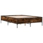 vidaXL Bettgestell Räuchereiche 120x200 cm Holzwerkstoff und Metall vidaXL Bettgestell Räuchereiche 120x200 cm Holzwerkstoff und Metall