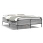 vidaXL Bettgestell Grau Sonoma 140x190 cm Holzwerkstoff und Metall vidaXL Bettgestell Grau Sonoma 140x190 cm Holzwerkstoff und Metall