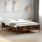 vidaXL Bettgestell Räuchereiche 120x190 cm Holzwerkstoff und Metall vidaXL Bettgestell Räuchereiche 120x190 cm Holzwerkstoff und Metall