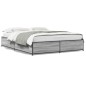 vidaXL Bettgestell Grau Sonoma 120x200 cm Holzwerkstoff und Metall vidaXL Bettgestell Grau Sonoma 120x200 cm Holzwerkstoff und Metall