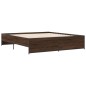 vidaXL Bettgestell Braun Eichen-Optik 200x200 cm Holzwerkstoff Metall vidaXL Bettgestell Braun Eichen-Optik 200x200 cm Holzwerkstoff Metall
