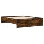 vidaXL Bettgestell Räuchereiche 150x200 cm Holzwerkstoff und Metall vidaXL Bettgestell Räuchereiche 150x200 cm Holzwerkstoff und Metall